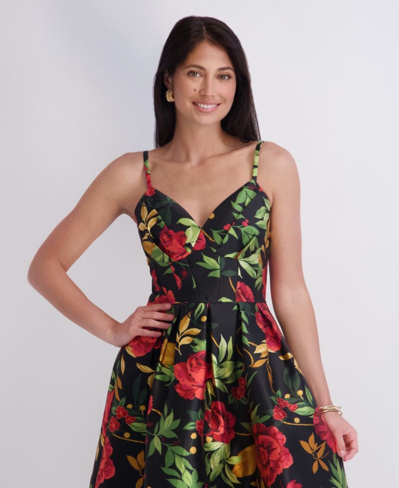 Women's Printed Sweetheart Neck Dress