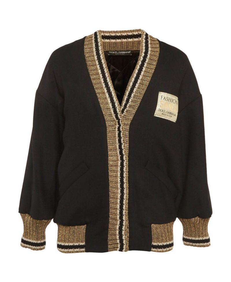 Women's Lurex Knit Trim Gabardine Jacket
