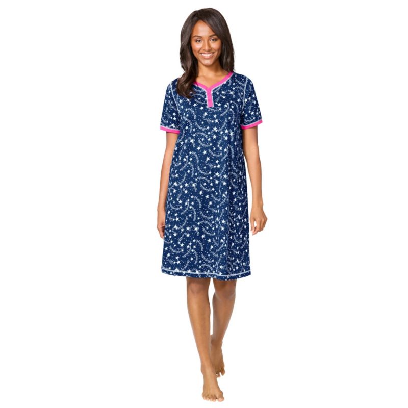 Women's Dreams and Co. Short Henley Sleepshirt