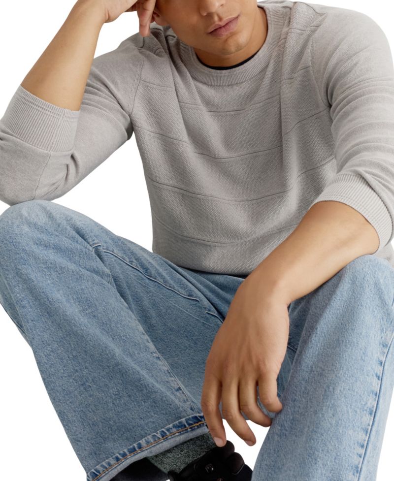 Men's Classic-Fit Textured Crewneck Sweater