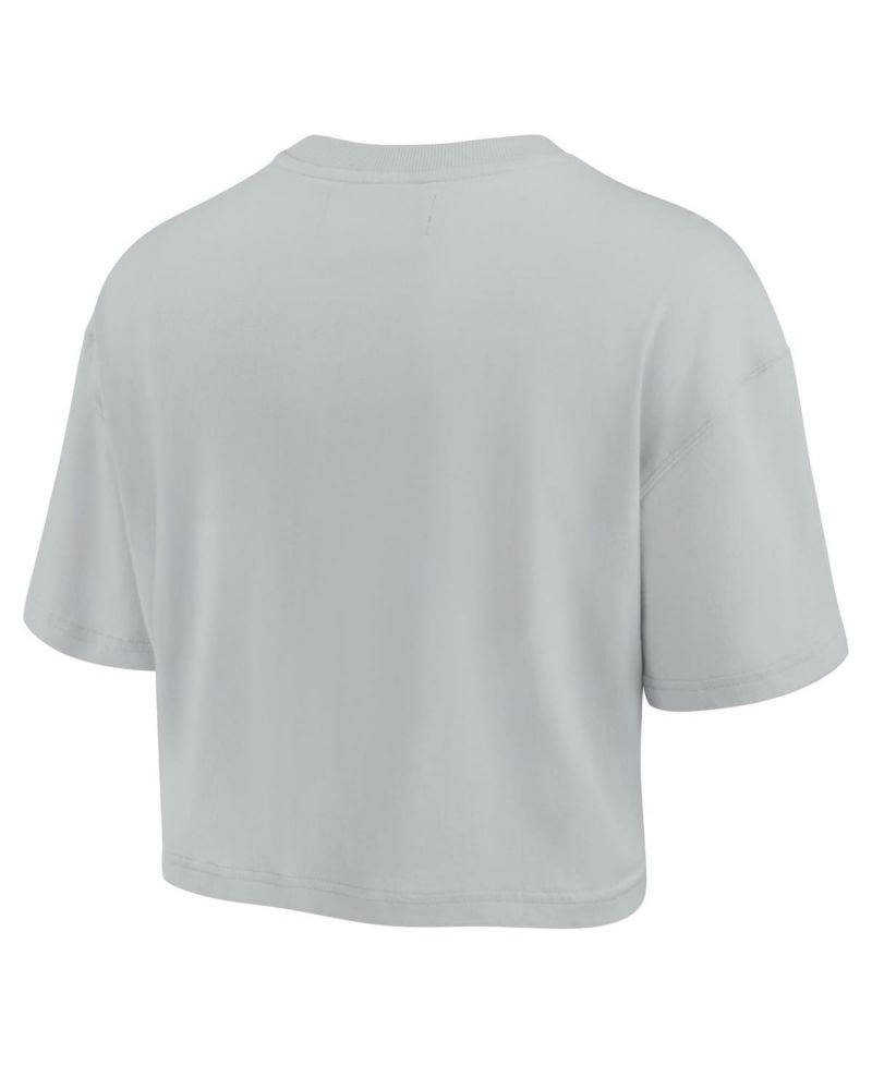 Women's Gray Green Bay Packers Super Soft Short Sleeve Cropped T-shirt