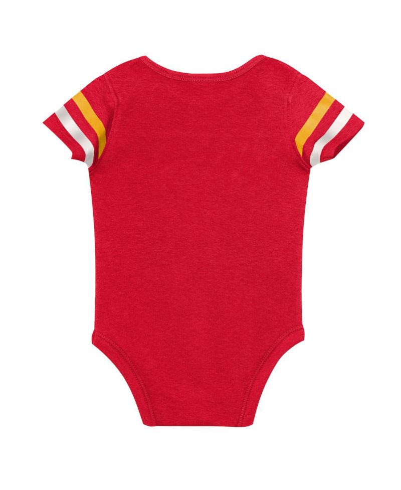 Boys and Girls 3 Piece Kansas City Chiefs Up One Bodysuit and Bib Booties Set