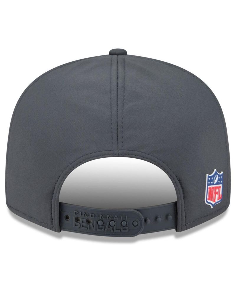 Men's Charcoal Cincinnati Bengals 2025 Sideline Cold Weather Split Panel 9FIFTY Snapback Hat