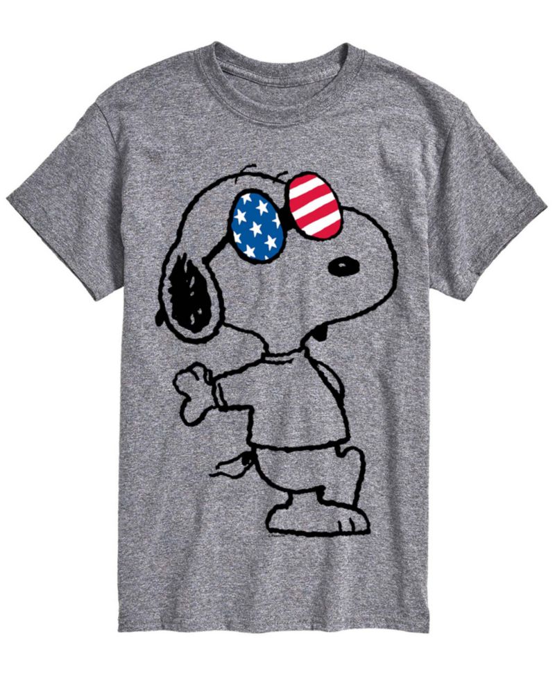 Men's Peanuts USA Snoopy Glasses Short-Sleeve Graphic T-Shirt