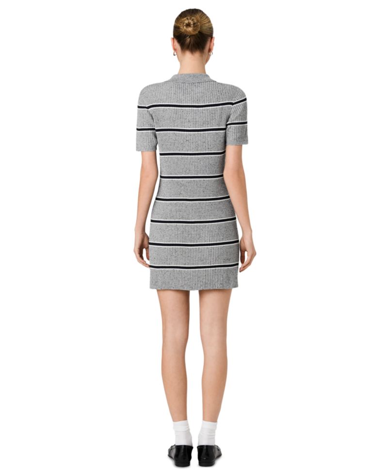 Women's Mason Knit Varsity Stripe Collared Mini Dress