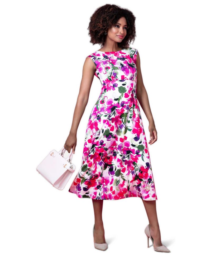 Women's Luna Boat Neck Sleeveless Midi Dress
