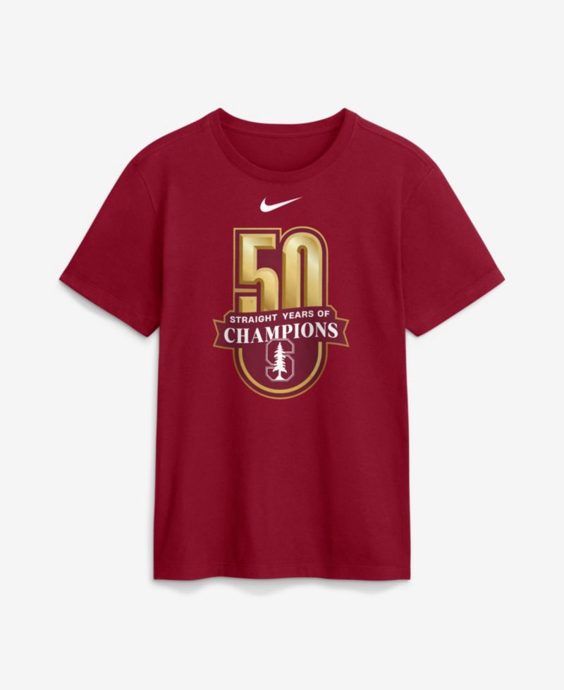 Men's Crimson Stanford Cardinal 50 Years of Champions T-Shirt