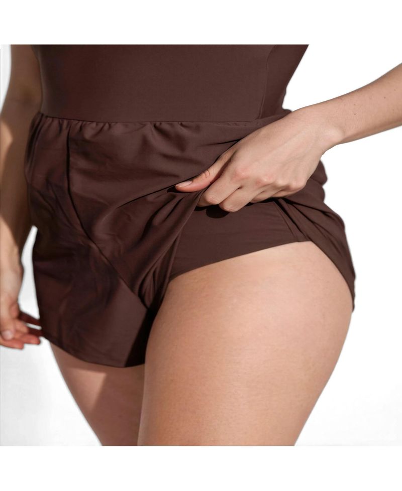Plus Size Ivy Short Swim Romper With Built-In Bra and Hidden Shorts