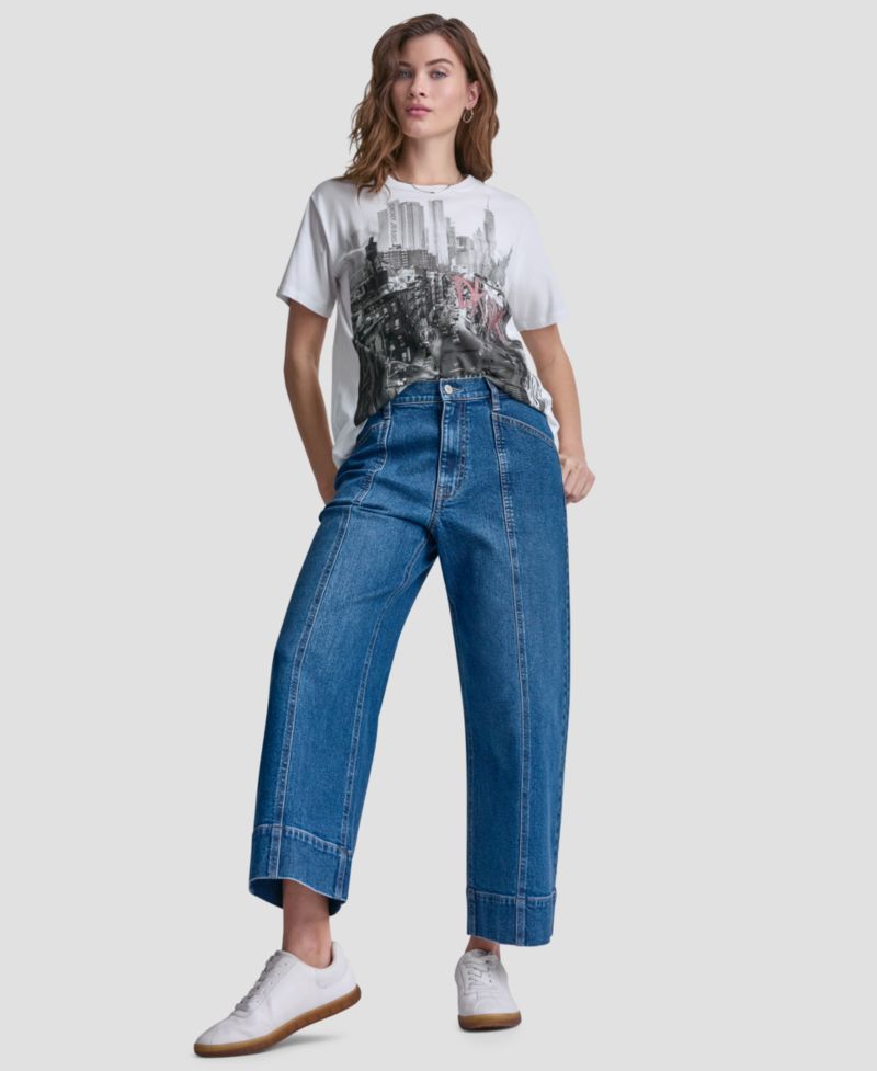 Petite New York Stacked Sequin Logo Short-Sleeve T-Shirt