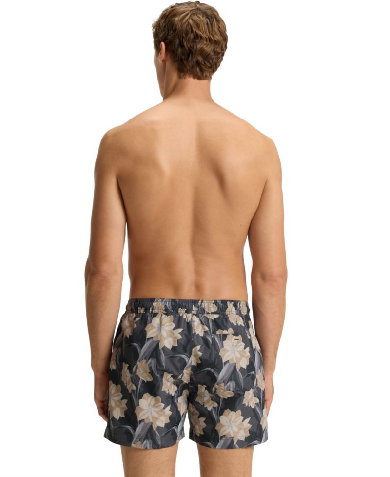 Men's Logo Detail Floral-Print Swim Shorts