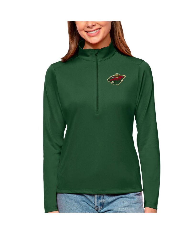 Women's Forest Green Minnesota Wild Tribute Quarter-Zip Pullover Top