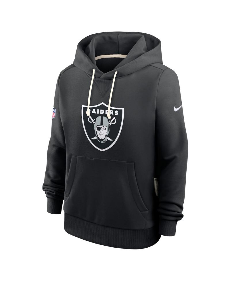 Women's Black Las Vegas Raiders Sideline Standard Issue Initial Home Dri-FIT Hoodie