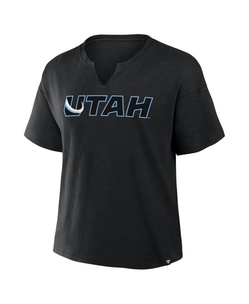 Women's Black Utah Mammoth Combo Stadium Slub Boxy T-Shirt