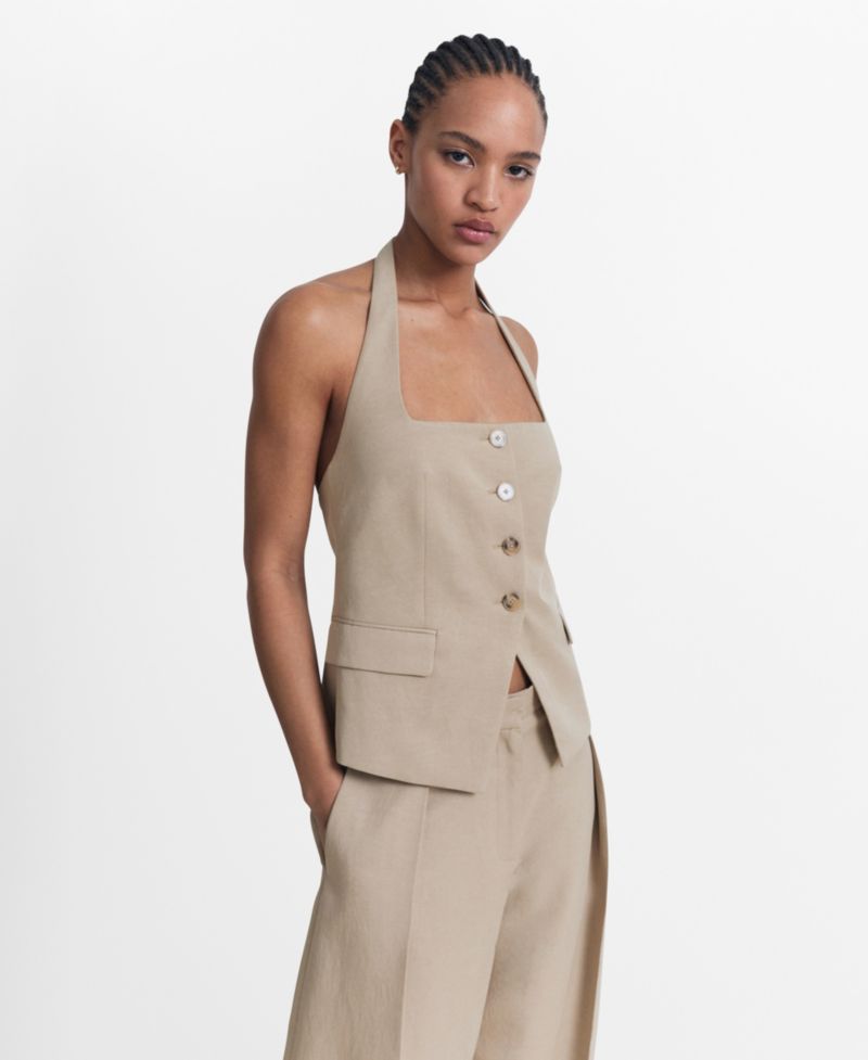 Women's Linen Suit Vest