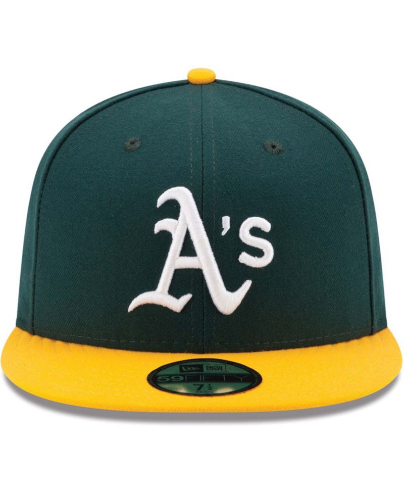 Men's Green/Yellow Oakland Athletics Home Authentic Collection On-Field 59FIFTY Fitted Hat
