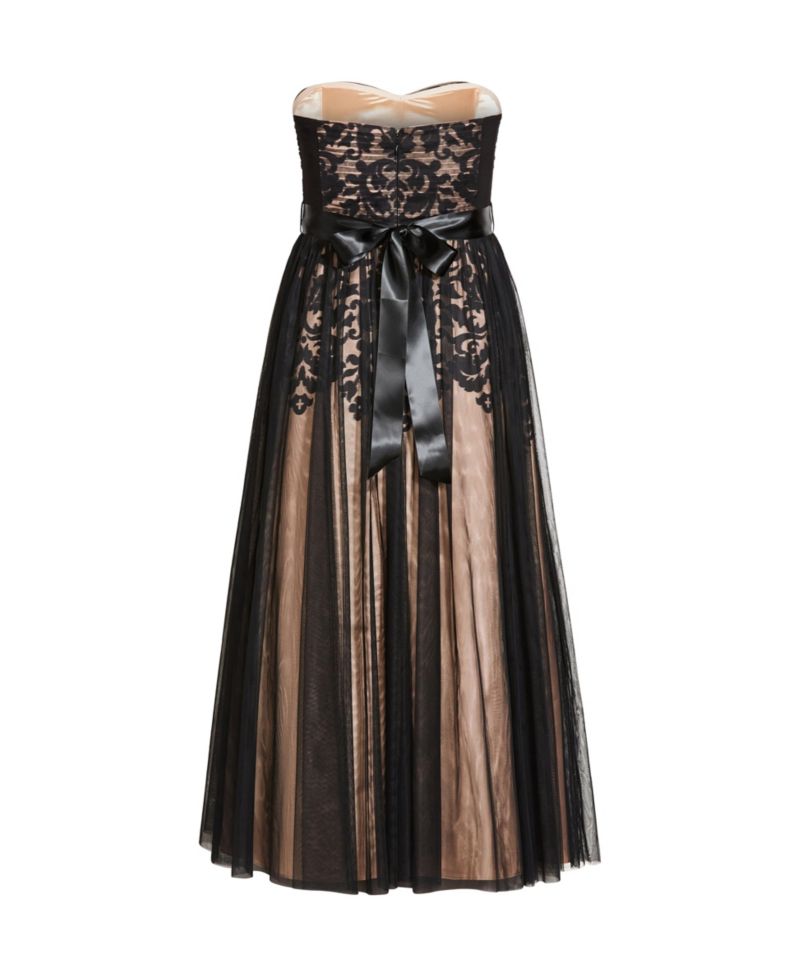 Plus Size Embroidered Tulle Maxi Dress