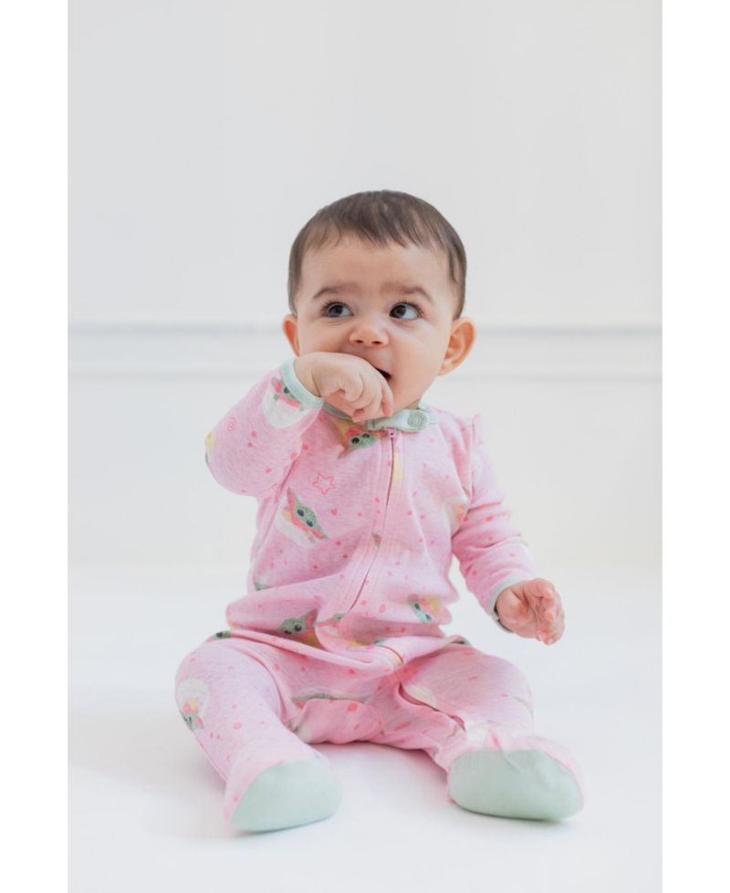 Baby Girls The Mandalorian Grogu 2-Pack Footed One Piece Sleep N' Play