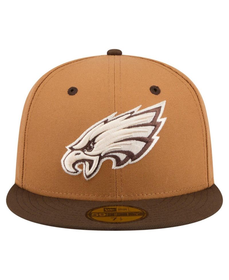 Men's Light Brown/Dark Brown Philadelphia Eagles Two-Tone Walnut 59FIFTY Fitted Hat