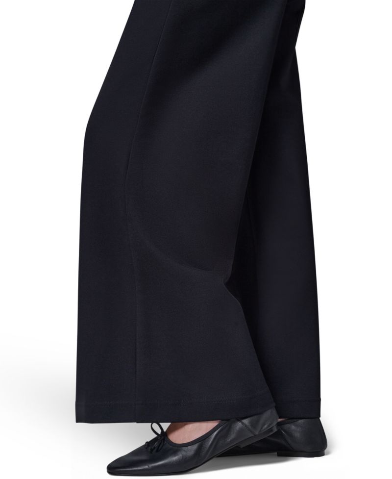 Women's Double-Knit Mid Rise Wide Leg Pull-On Pants