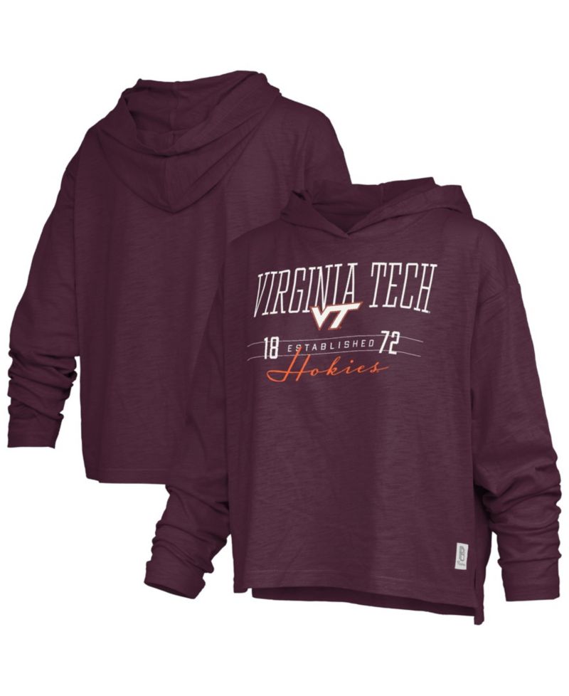 Women's Castillo Virginia Tech Hokies Oversized Slub Hooded T-Shirt