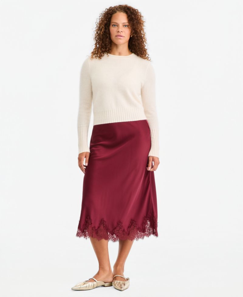 Women's 100% Cashmere Cropped Brushed Shrunken Sweater