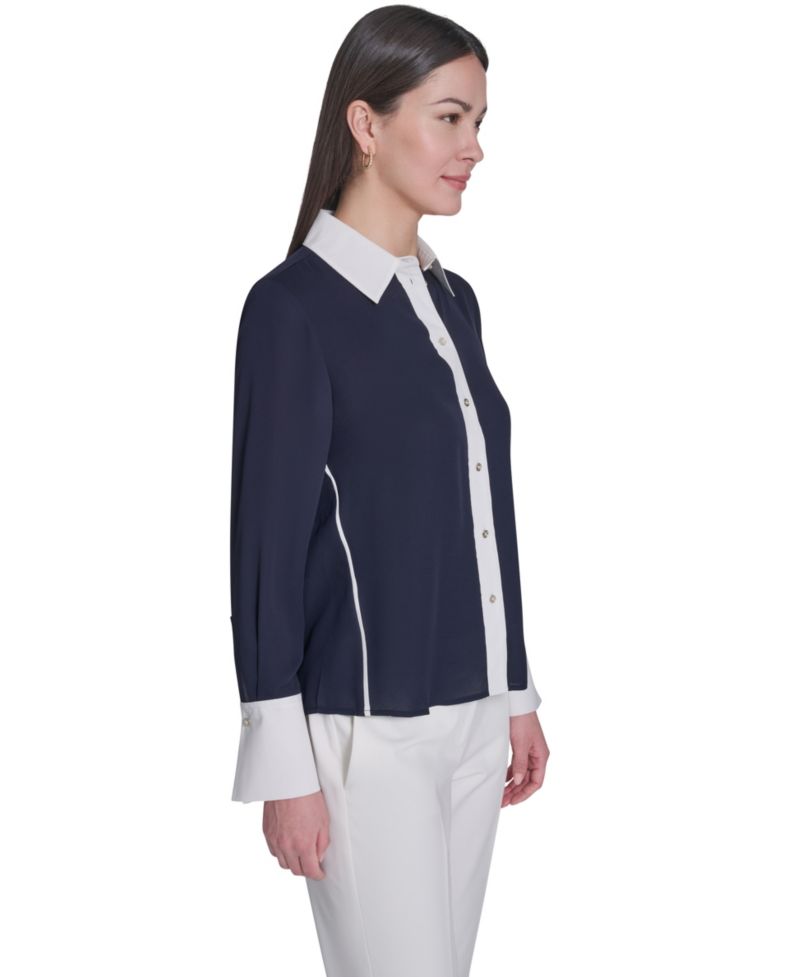 Women's Slim-Fit Button-Up Top