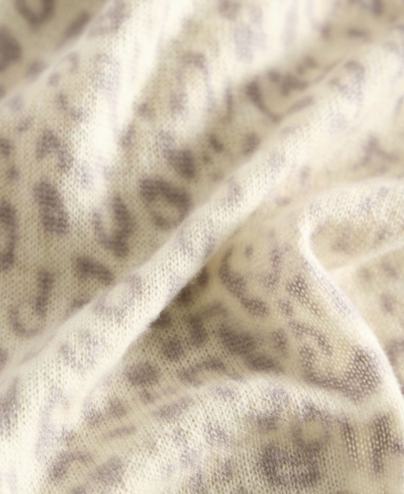 Leopard Cashmere Ribbed Muffler