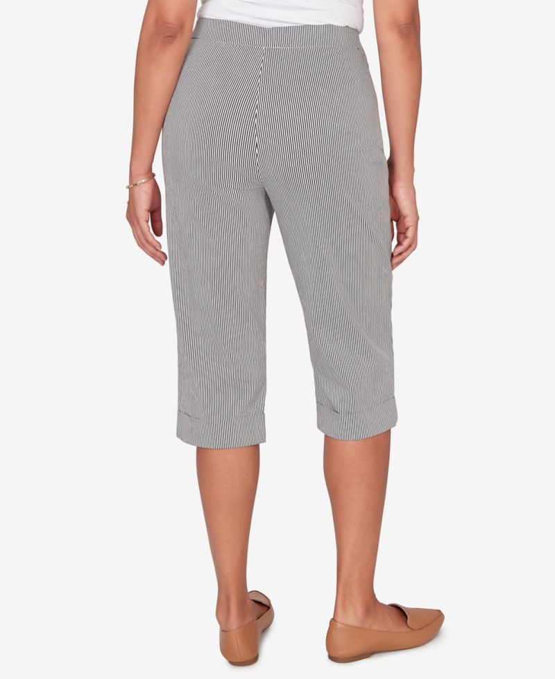 Plus Size Classic Stretch Stripe Clamdigger Capri Pants