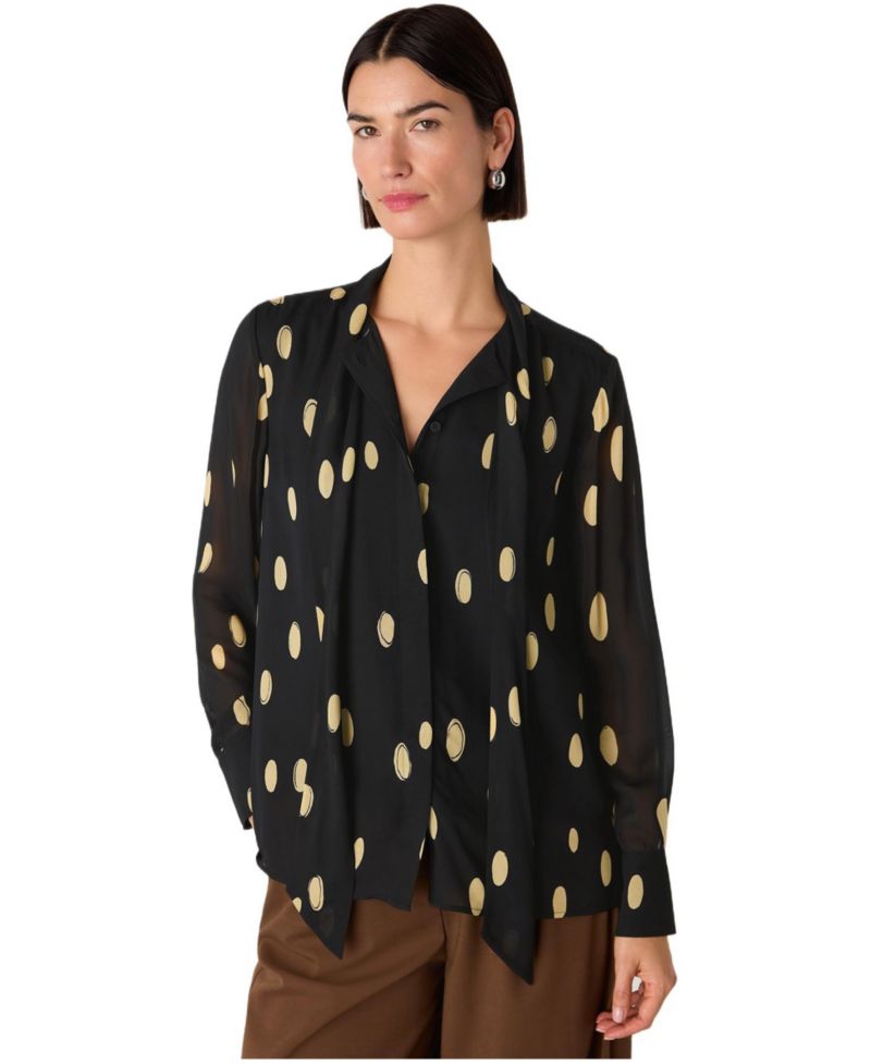 Women's Oval Spot Frill Blouse