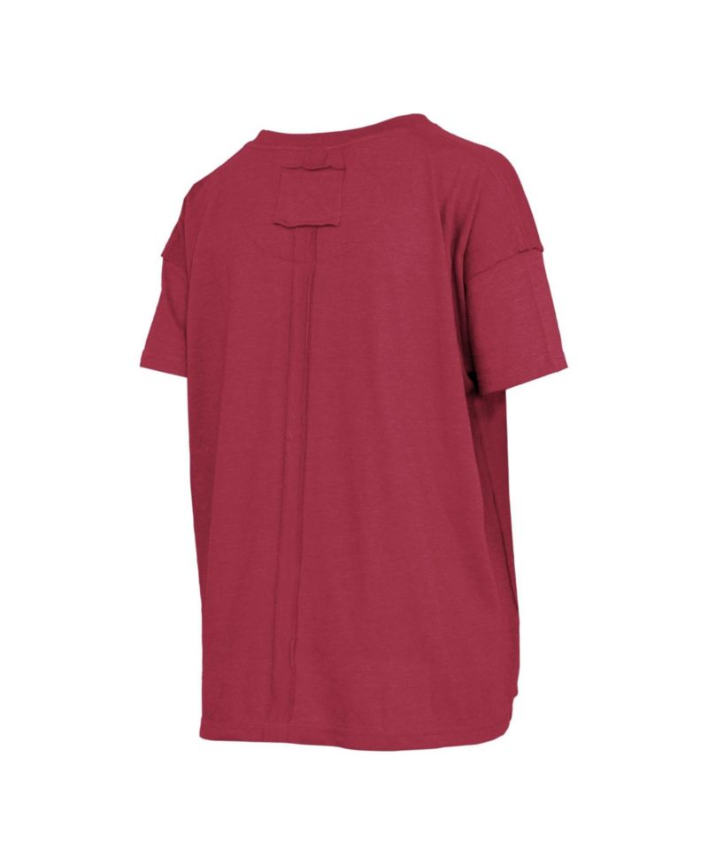 Women's Oklahoma Sooners Swirl Script Twisted Oversized Crewneck T-Shirt
