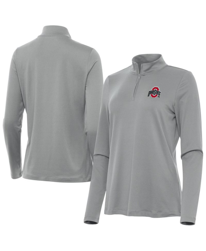 Women's Gray Ohio State Buckeyes Reprocess Quarter-Zip Sweatshirt