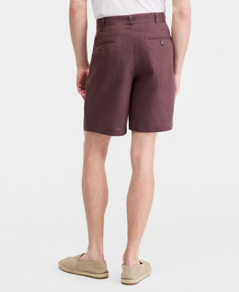 Men's Linen Pleated Shorts