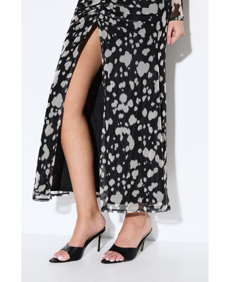 Women's Spot Print Mesh Scarf Dress