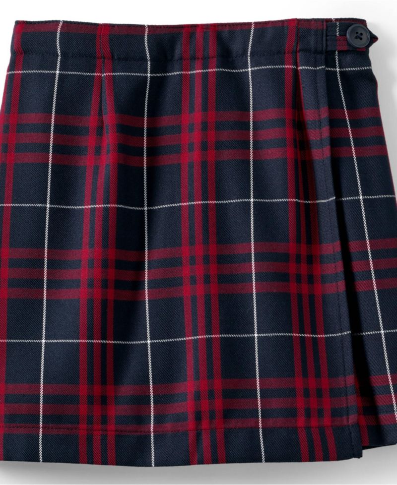 Big Girls Plaid A Line Tab Skort Top of Knee