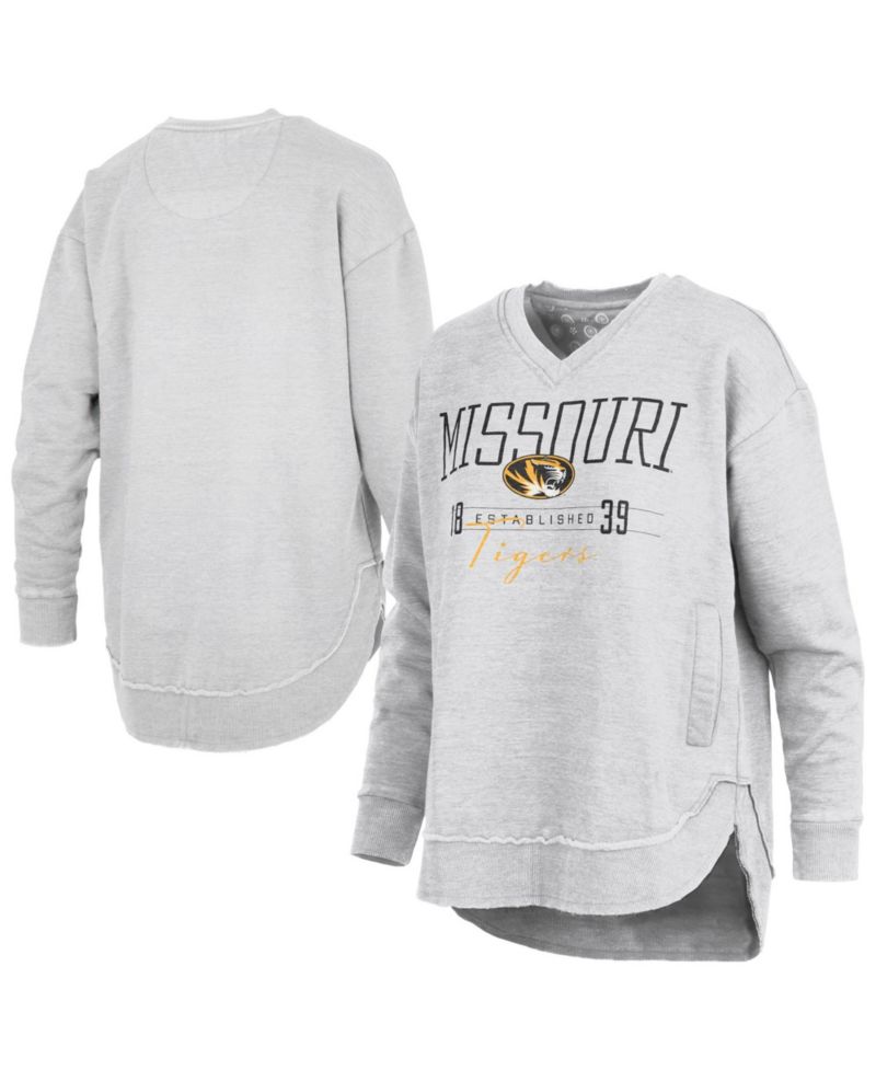 Women's Missouri Tigers Marcus East Hall Poncho V-Neck Screen-Print Graphics Sweatshirt