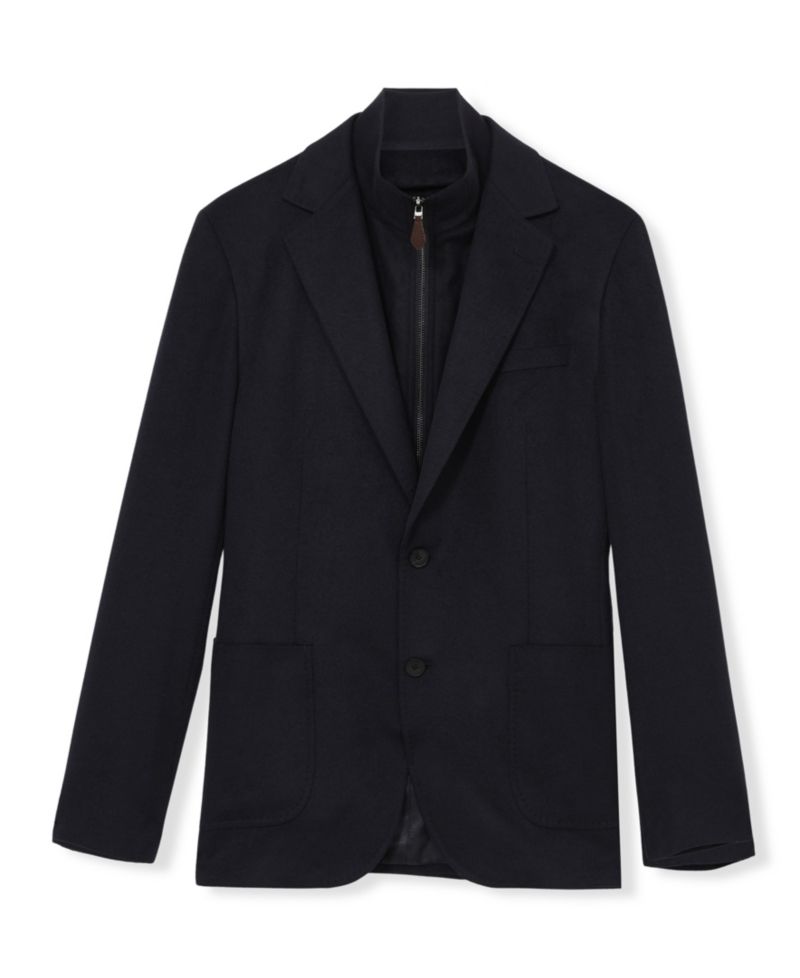 Men's Patch Tailored-Fit Single-Breasted Blazer With Gilet Insert