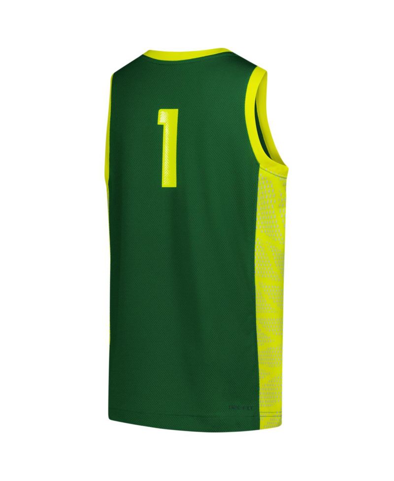 Big Boys and Girls 1 Green Oregon Ducks Replica Basketball Jersey