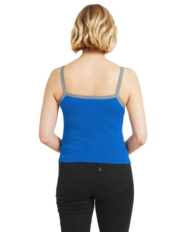 Women's Blue Detroit Lions Color block Tank Top