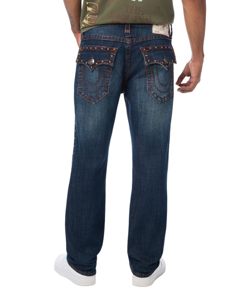 Men's Ricky Studded Straight-Leg Flap-Pocket Jeans