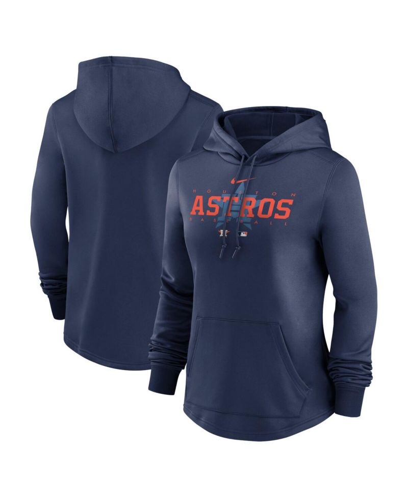 Women's Navy Houston Astros Authentic Collection Pregame Performance Pullover Hoodie