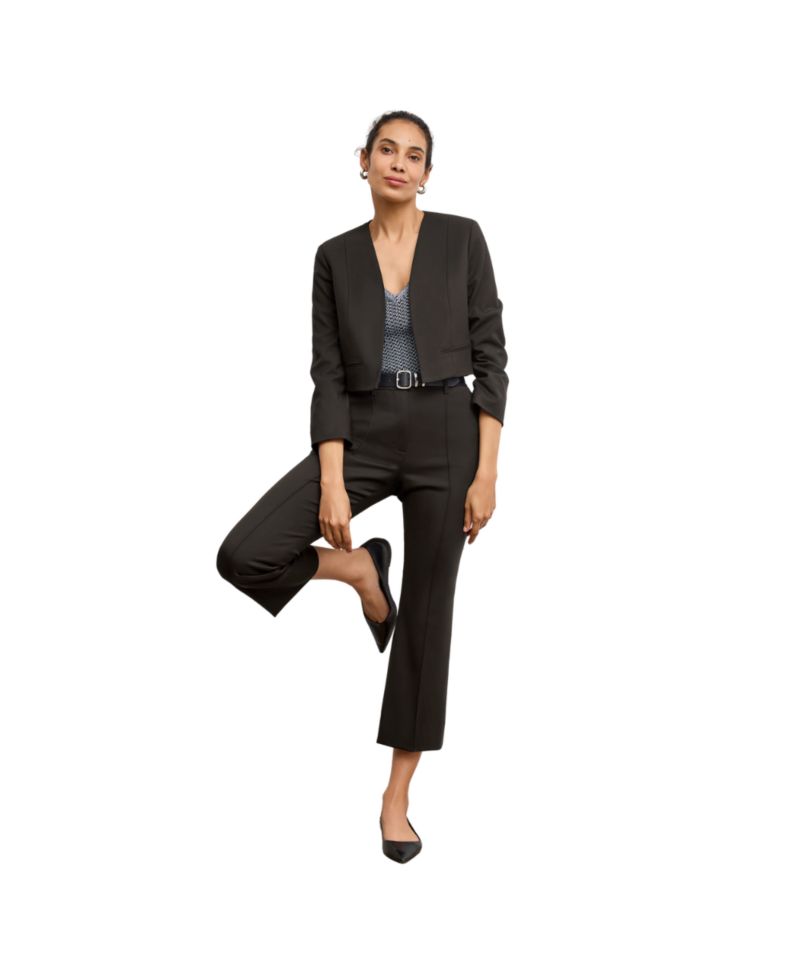 Tessa Kick Flare Trouser - Washable Wool Twill