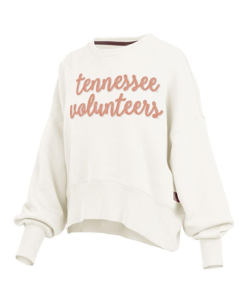 Women's Cream Tennessee Volunteers Chelsea Oversized Pullover Sweatshirt