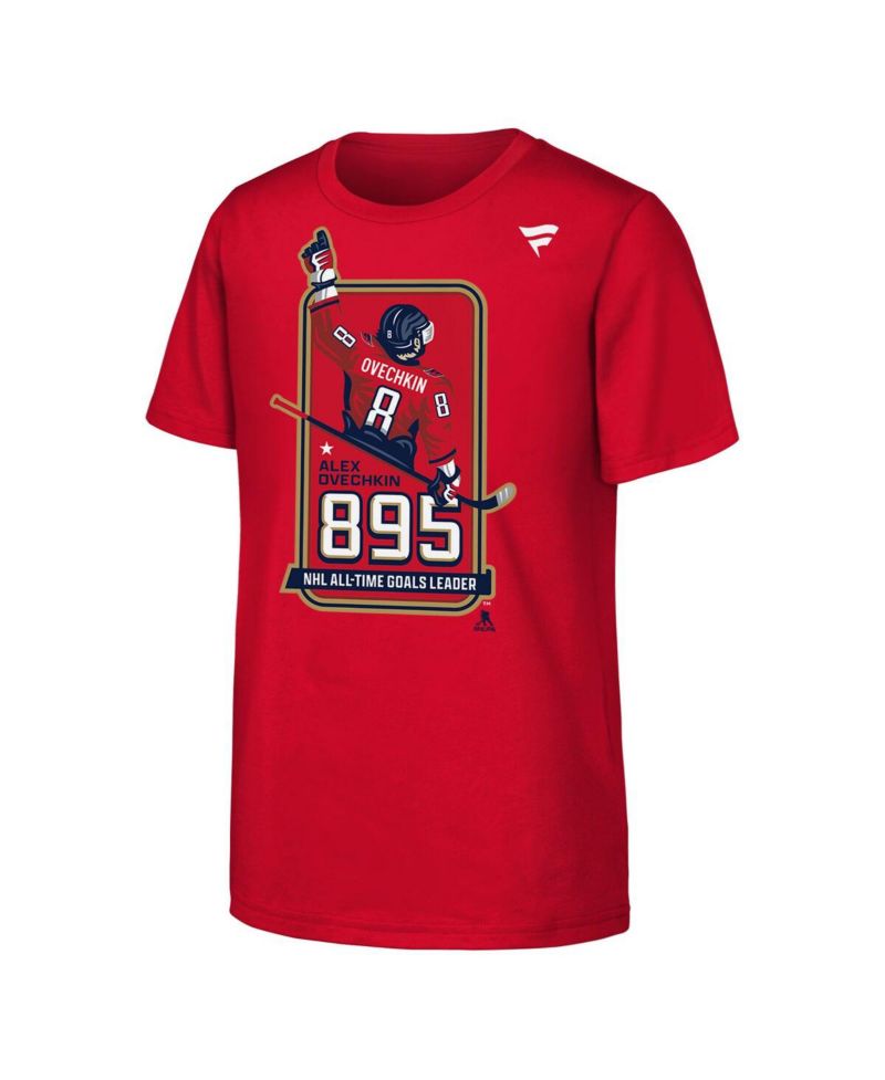 Big Boys and Girls Alexander Ovechkin Red Washington Capitals NHL All-Time Leading Goal Scorer Locker Room T-Shirt