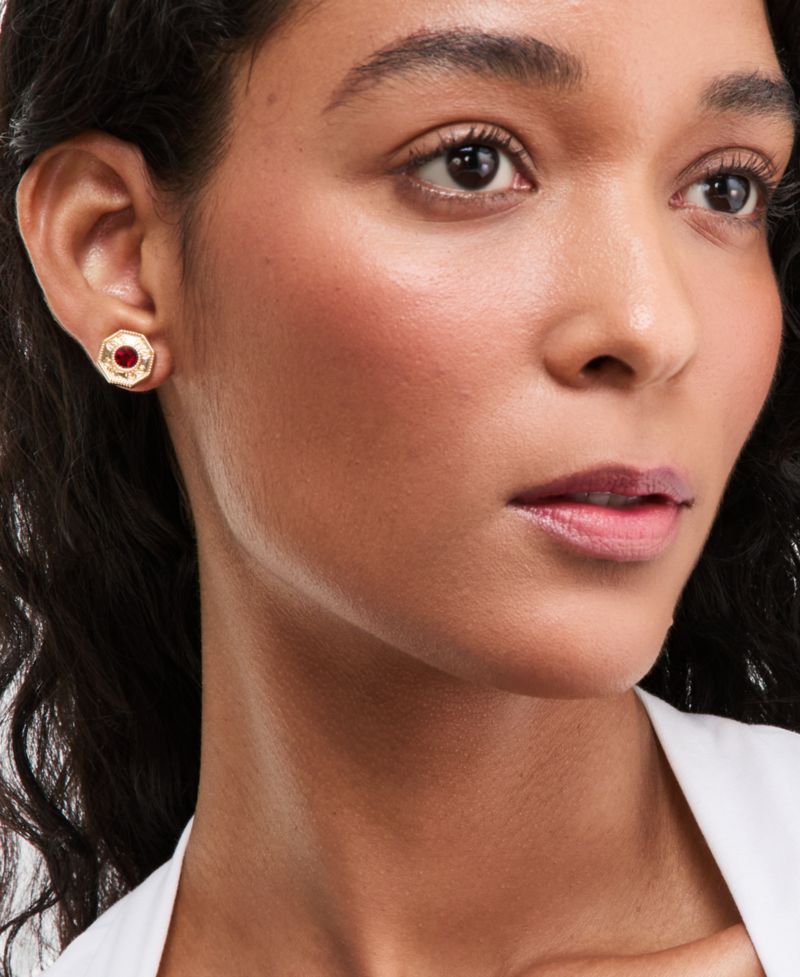 Glass and Faux Pearl Stud Earrings, Set of Two