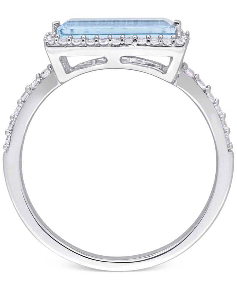 Blue Topaz (1-1/2 ct. t.w.) & White Topaz (1/3 ct. t.w.) Statement Ring in Sterling Silver