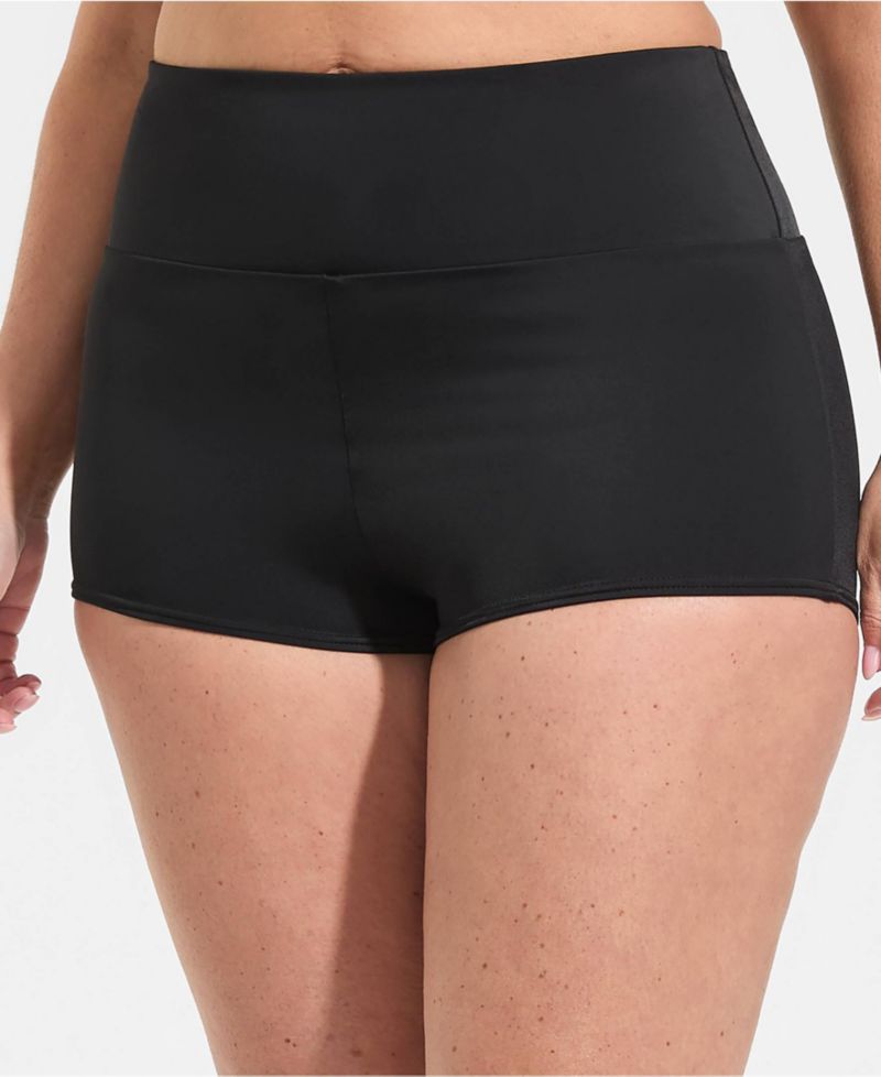 Plus Size Tugless High Waisted Swim Boy Shorts