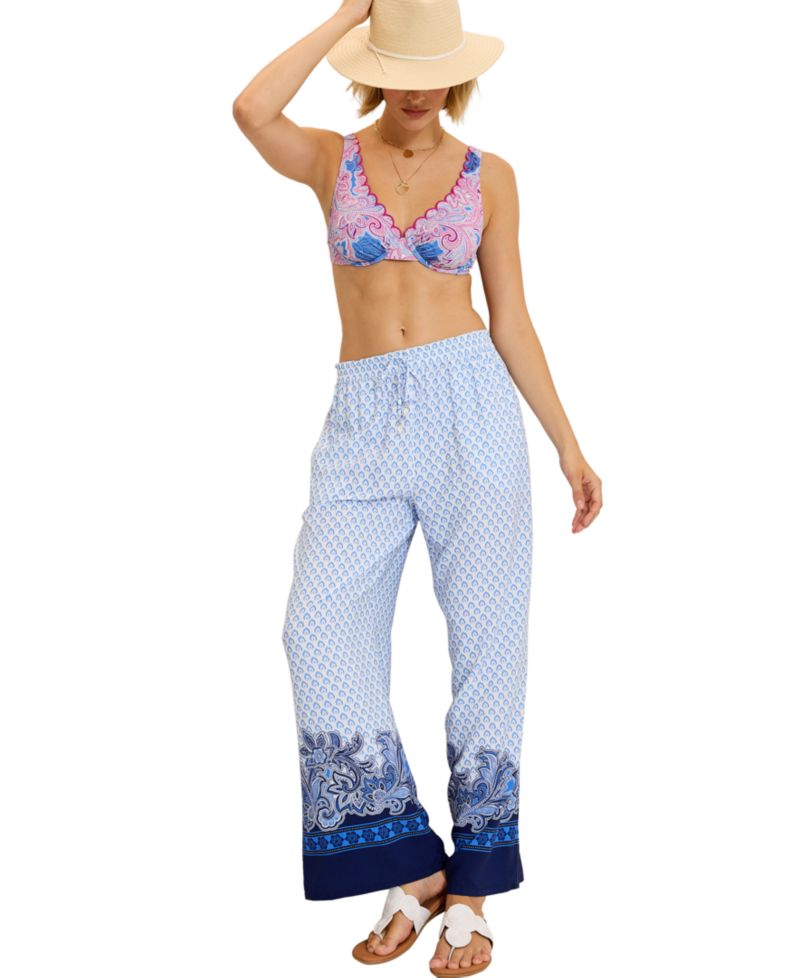 Women's Paisley Daze Pull-On Wide-Leg Pants, 28" Inseam