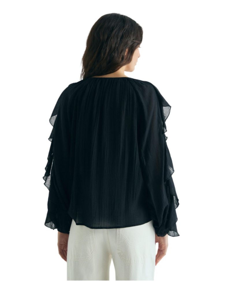 Women's Ruffled Cotton Blouse