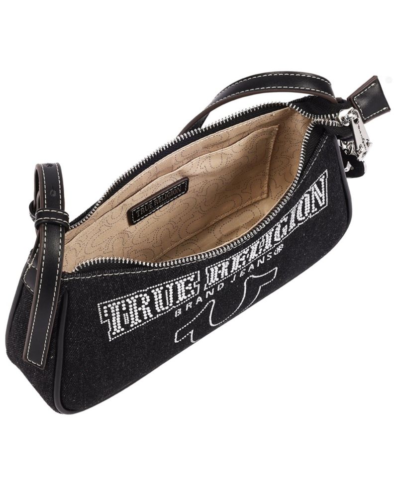 Women's Bling Logo Denim Shoulder Bag