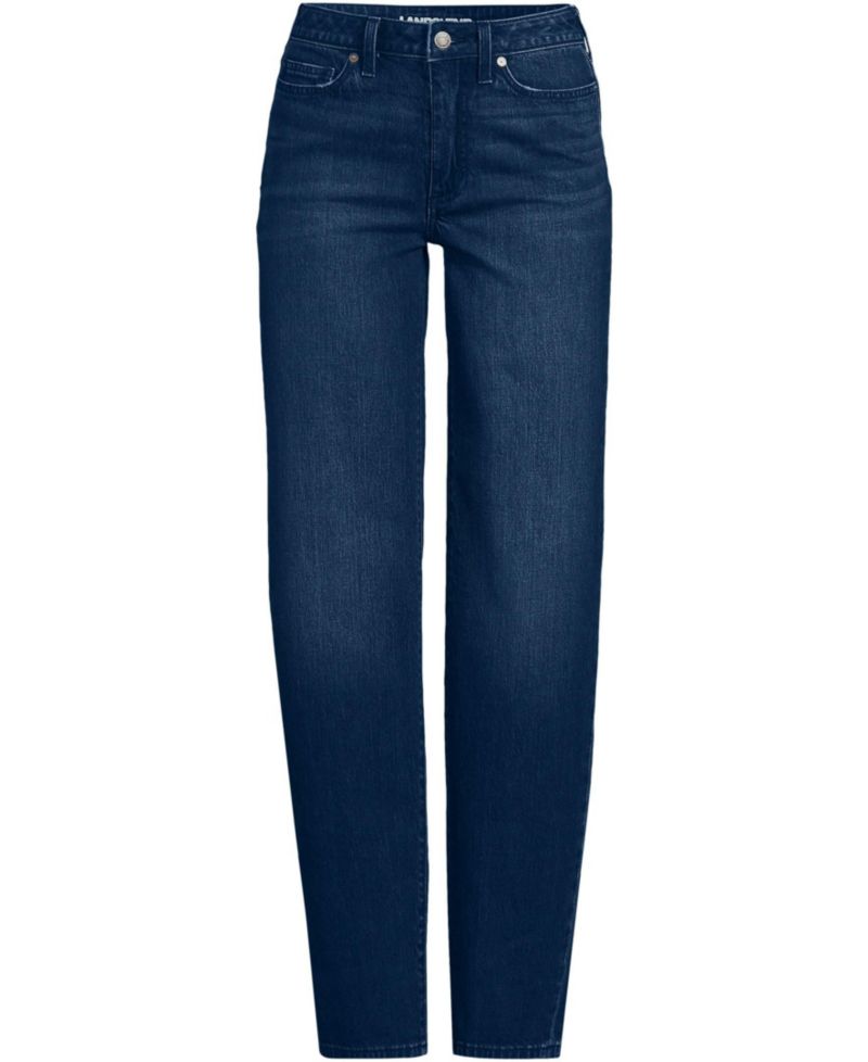 Petite Soft Denim Mid Rise Relaxed Straight Leg Jeans